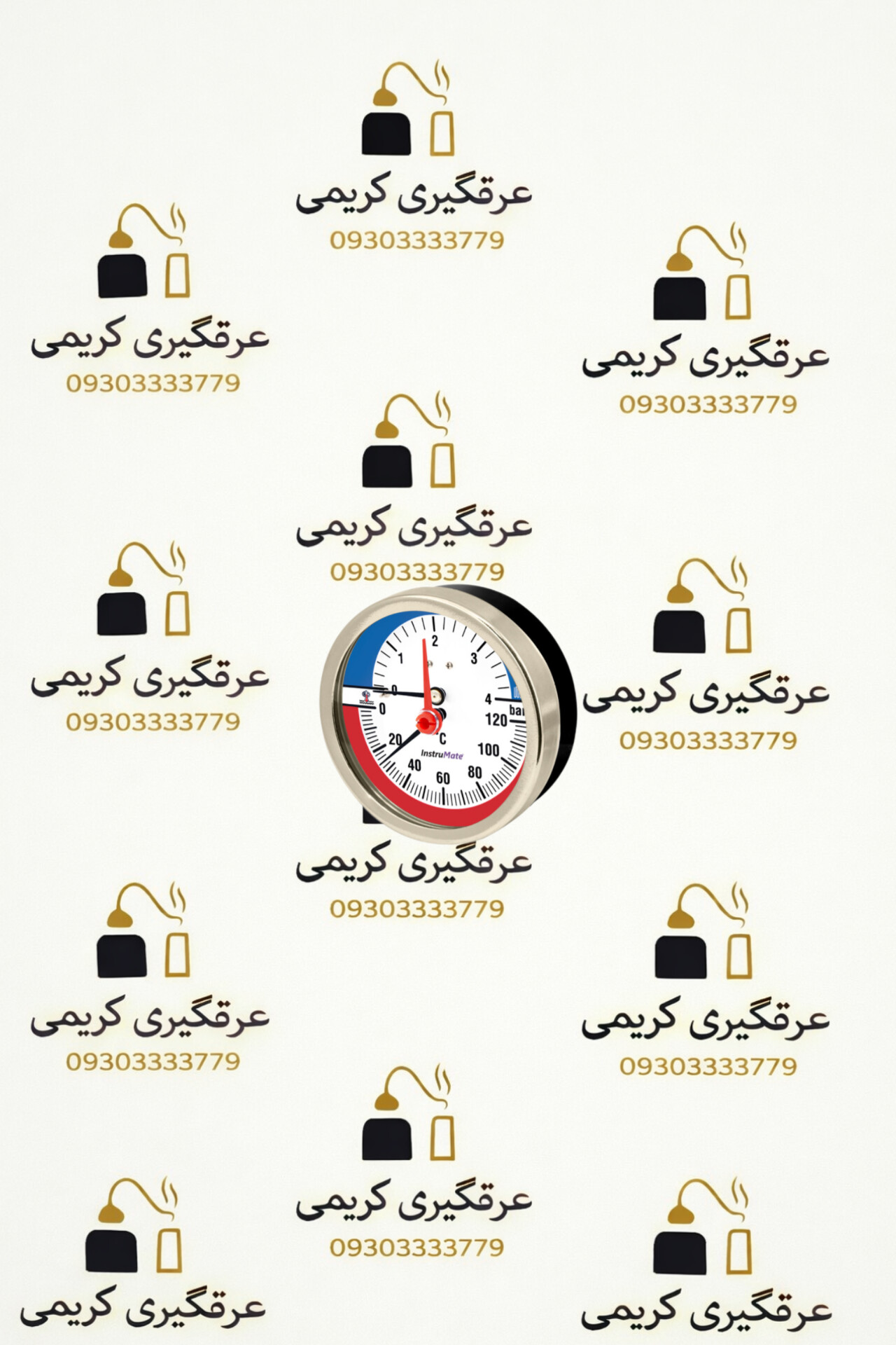 گیج فشار و دما صفر تا 120 درجه هولوگرام دار